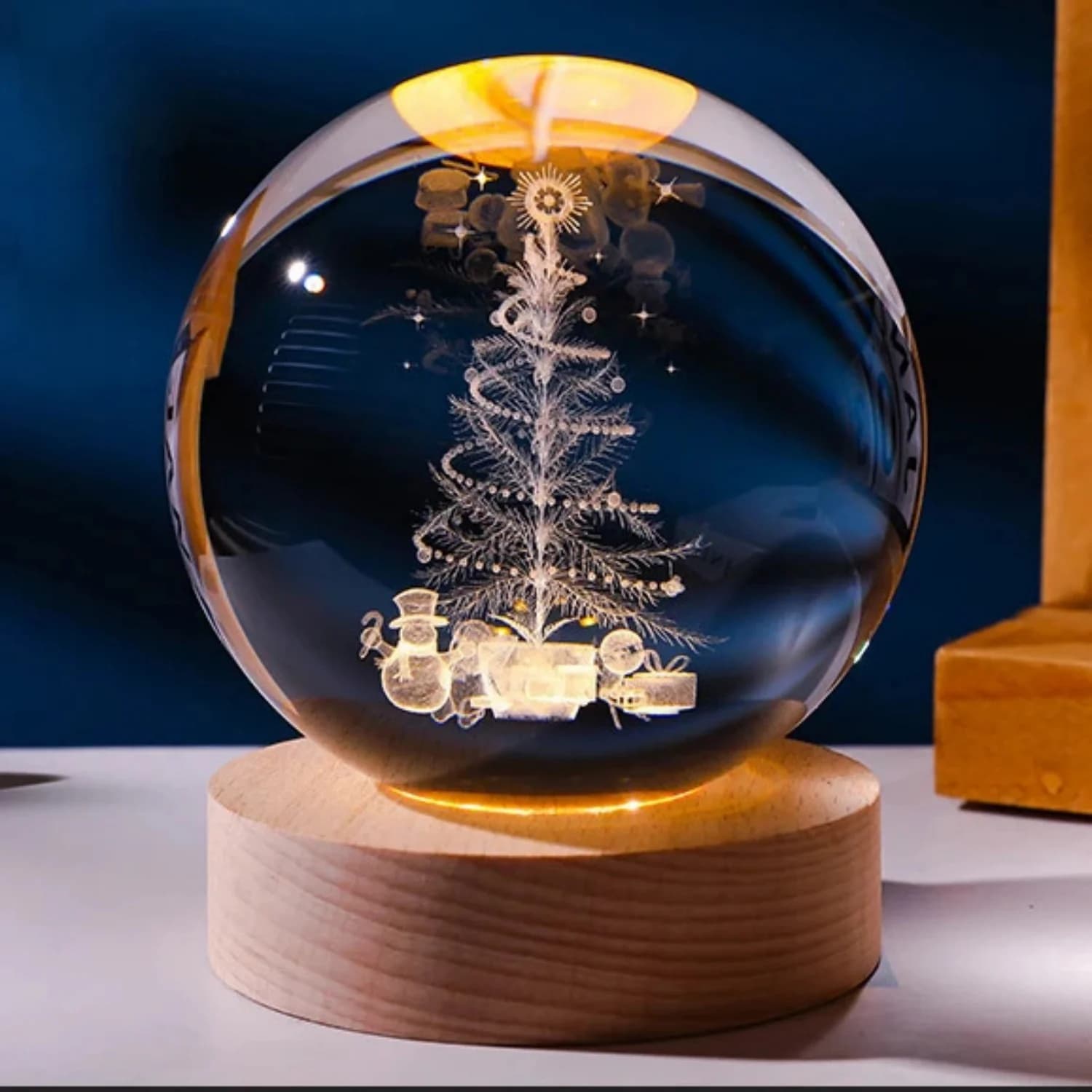 2025 Natale Sfera di cristallo Ornamento Creativo 3D Incisione laser Sfera di cristallo Festa di Natale Navidad Regali di Capodanno per i bambini di famiglia