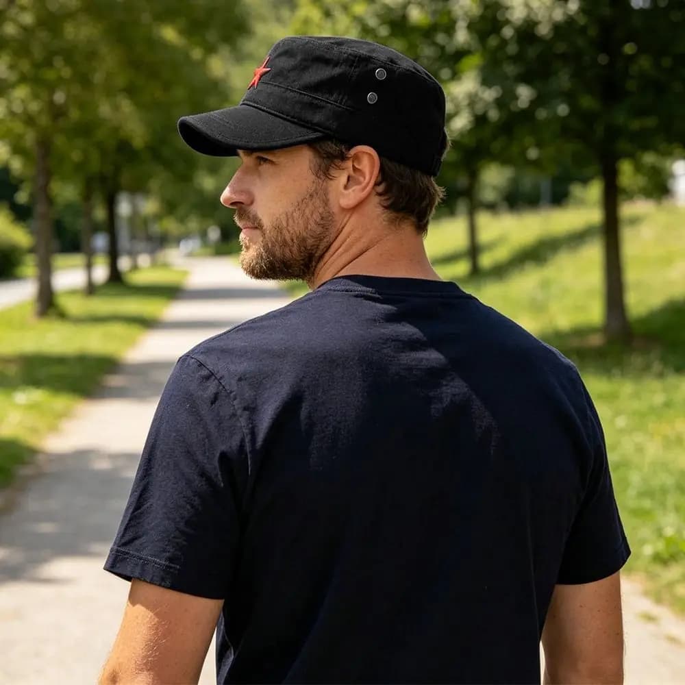 Fashion Anti-UV Fishing Hat Embroidered Retro Flat Top Hat Casual Outdoor Sunscreen Baseball Cap Men