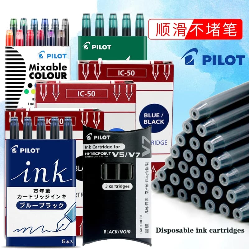Pilot IC-50 Cartuccia d'inchiostro usa e getta 78G Penna stilografica Calligrafia Inchiostro liquido dritto V5/V7 Penna gel Kit di ricarica di inchiostro Cancelleria