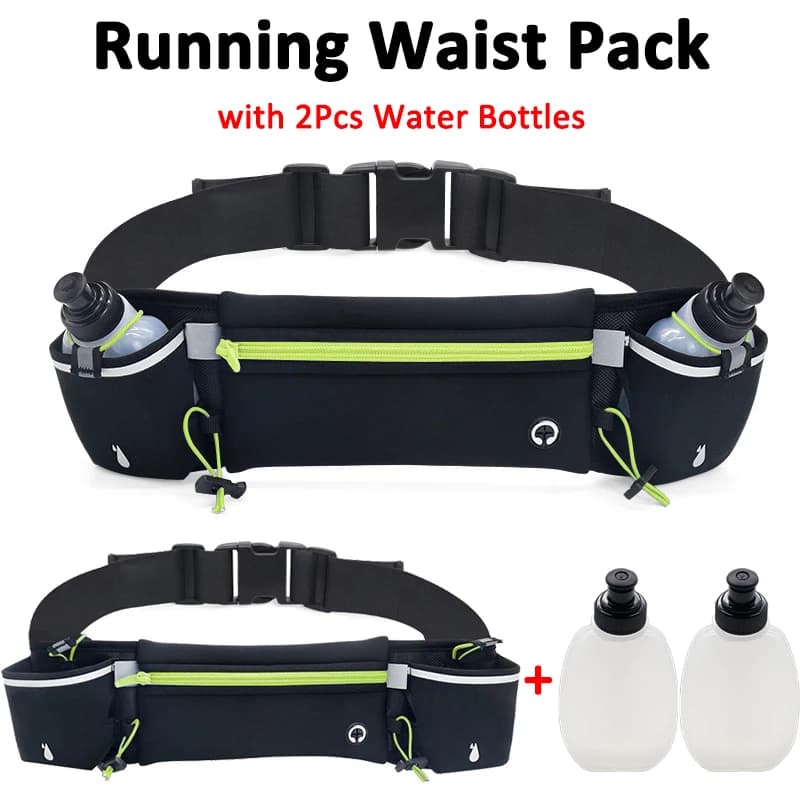Trail running bag for man/woman marathon with 2 bottles of water Sports bag Running bag with double fitness pocket