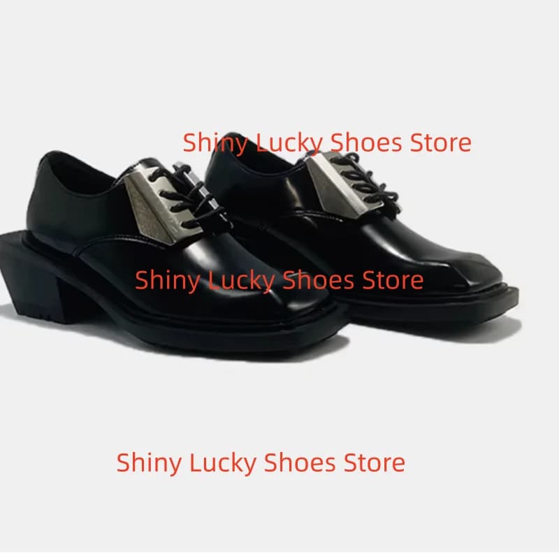 Scarpe con cinturino incrociato da donna, mocassini con tacco medio spesso, in pelle verniciata, con cuciture a vista, Zapatos Mujer