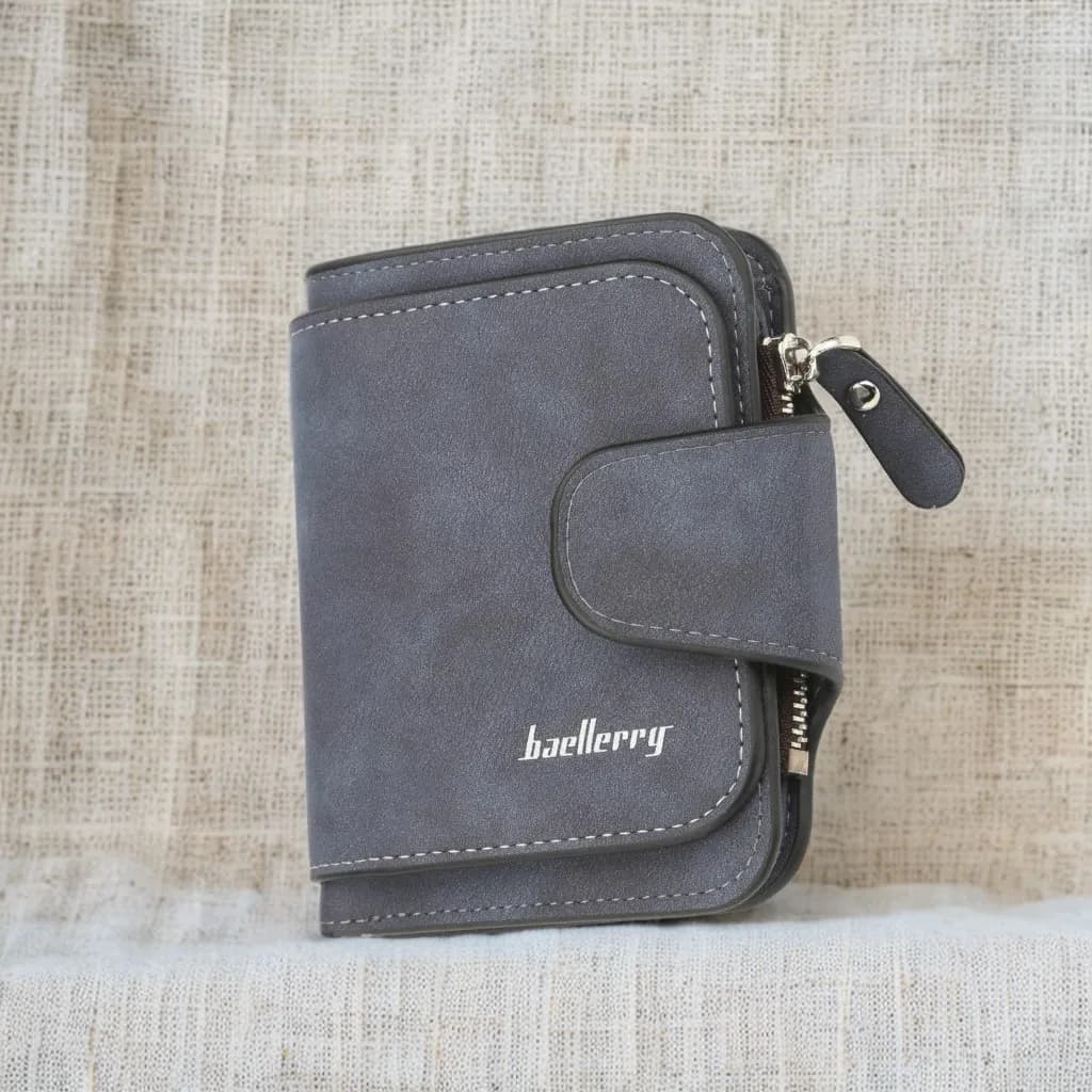 Portafoglio da donna alla moda con fibbia INS - Borsa corta con cerniera RFID Baellerry con oltre 9 tasche per carte (regalo per lei)