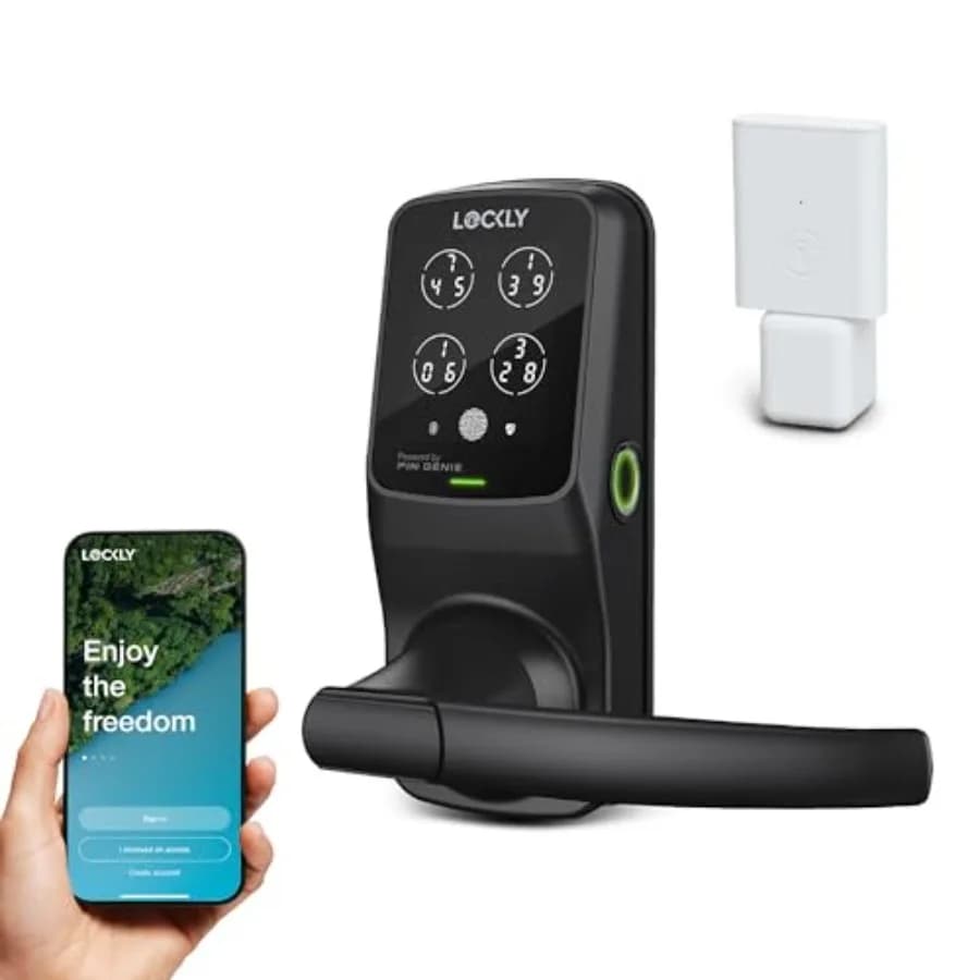 Serratura Intelligente Wi-Fi con Ingresso Senza Chiave, Tastierino Digitale, Sensore Biometrico 3D per Impronte Digitali e Controllo Vocale con Chiusura Automatica