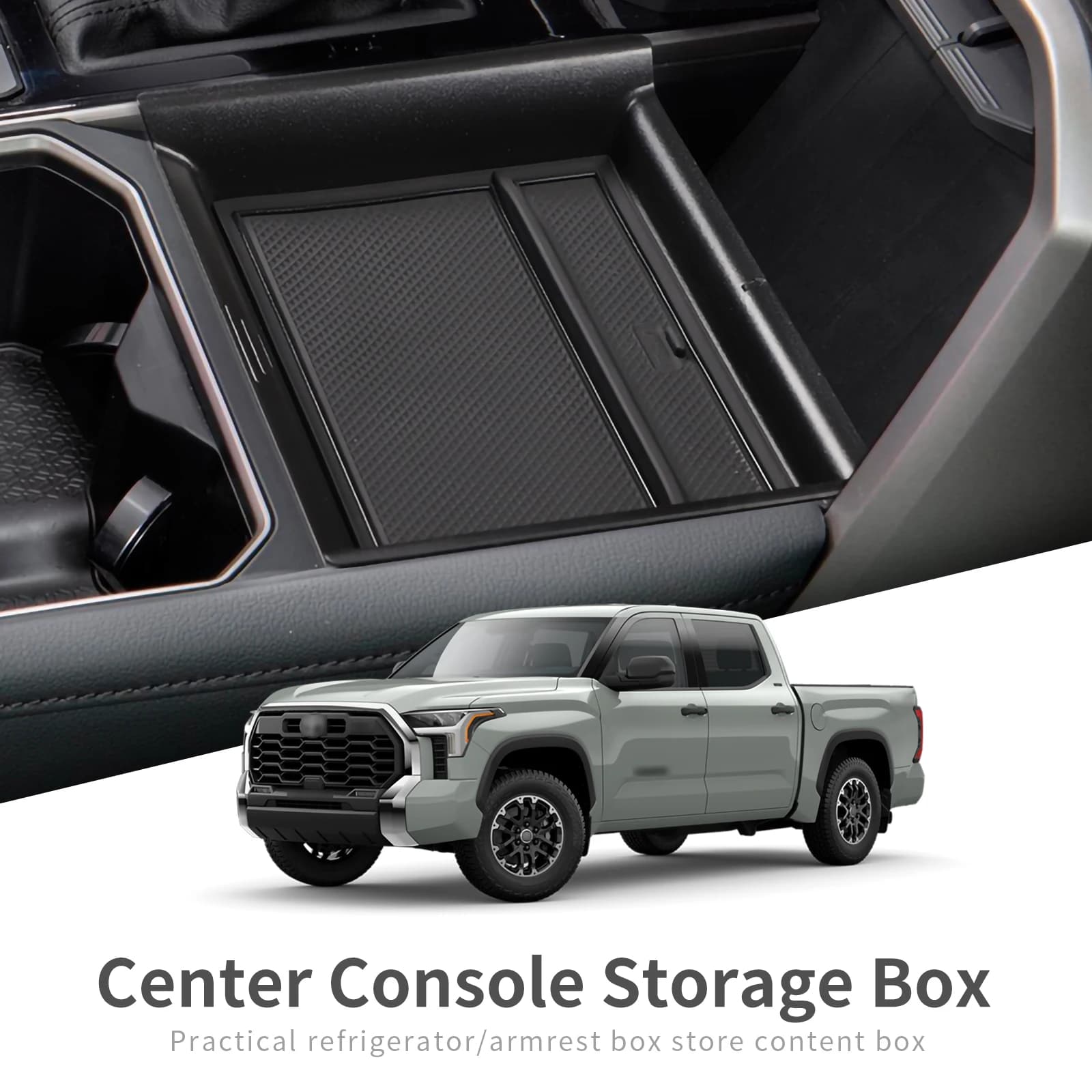 Smabee portaoggetti per bracciolo centrale per Toyota Tundra 2022 + accessori interni Car Center Console vassoio Organizer tappetino antiscivolo
