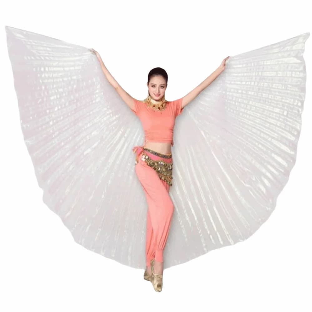 Creativo Danza Del Ventre Ala Prop 360 Gradi con Asta Telescopica Grande Prestazioni Mantello Pieghettato Morbido Puntelli di Danza Orientale