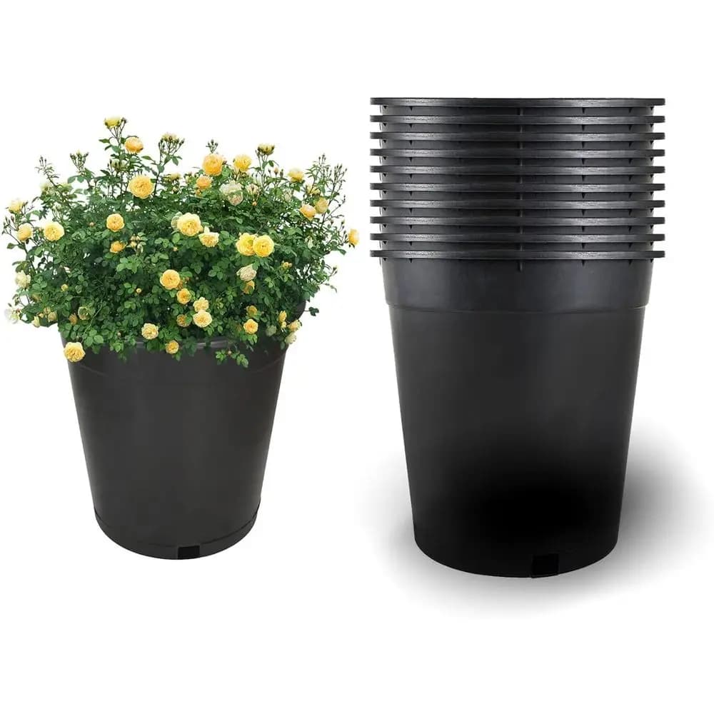 10 Packs 5 Gallon Flexible Nursery Pots - Ideal for Indoor and Outdoor Planting