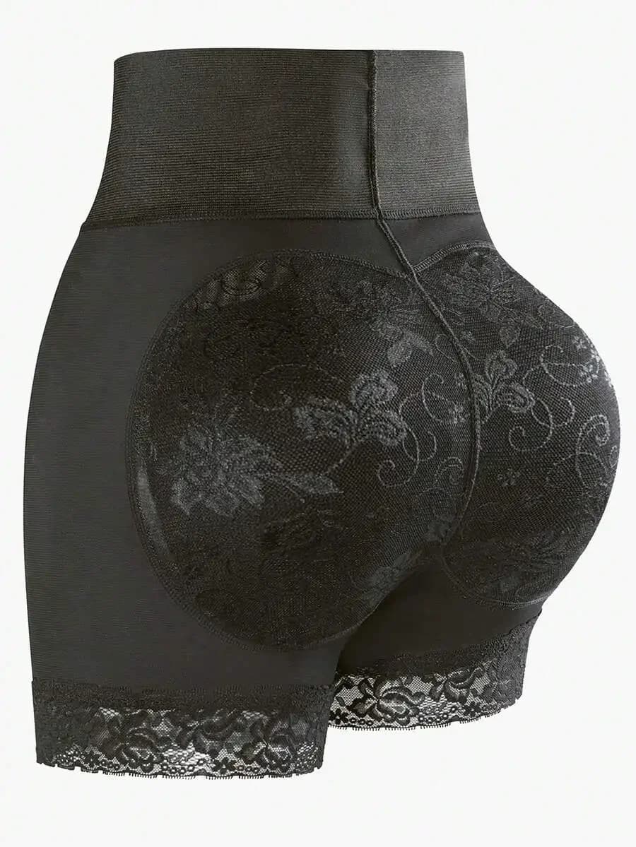 Women's Jacquard Body Shaping Shorts, Fake Butt Plump Butt Lifting Butt And High Waist Belly-Tight Panties, With Pads And