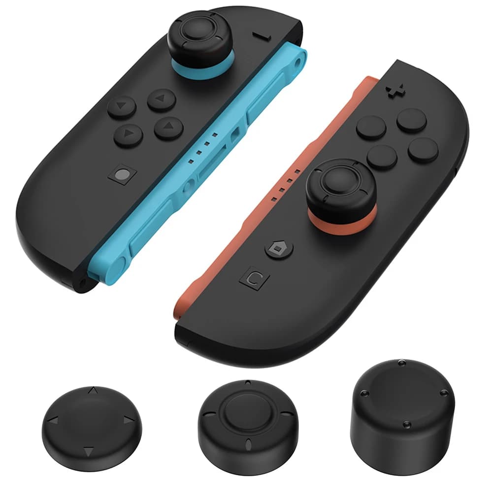 6 pezzi set di manopole per pollice in silicone set di ricambio per impugnatura per pollice copri stick cappucci per joystick custodia protettiva per controller Switch 2