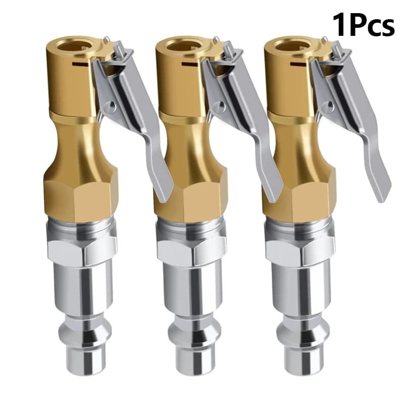 Clip per pompa del compressore d'aria in ottone Connettore per ugello per pneumatici con manometro americano per camper, auto, camion, accessori per gonfiaggio