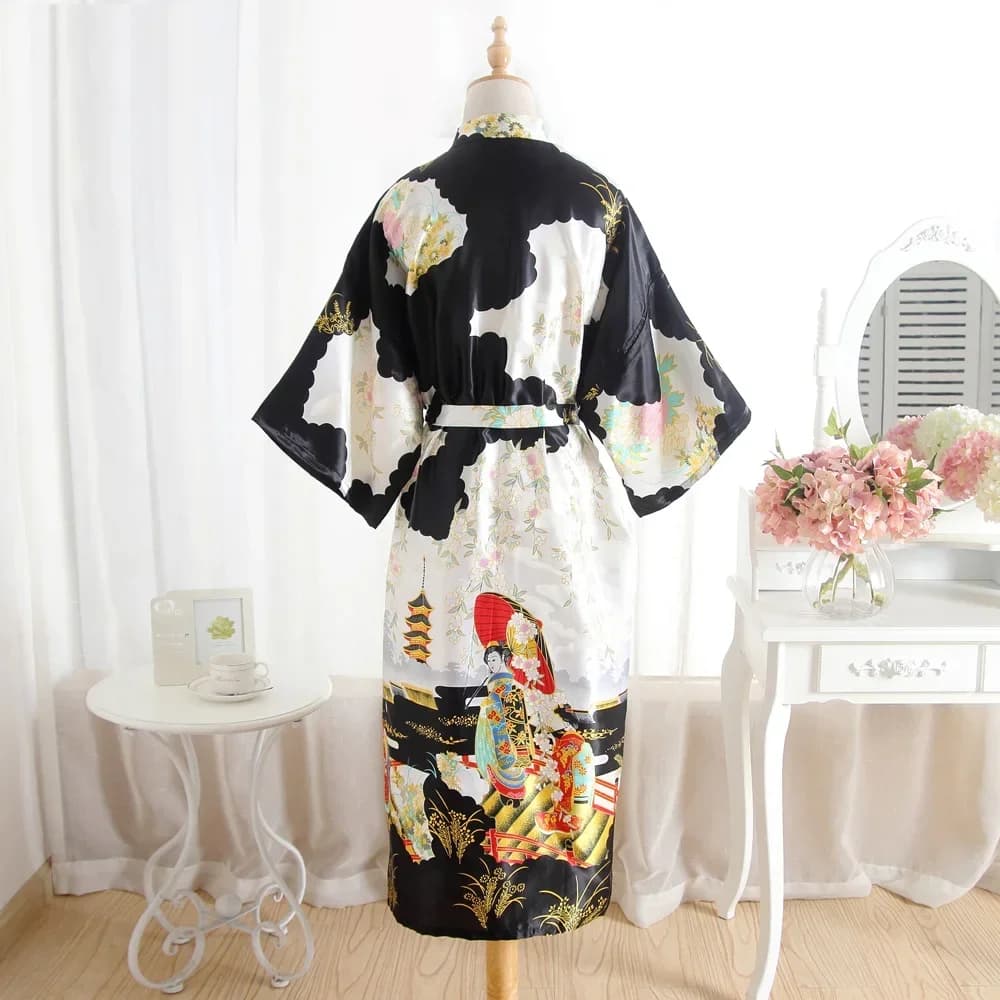Nice Kimono Gown Robes Silk Sleepwear Stain Wedding Bath accappatoio damigella d'onore Floral Luxury Women Thermal Robe 1 pz