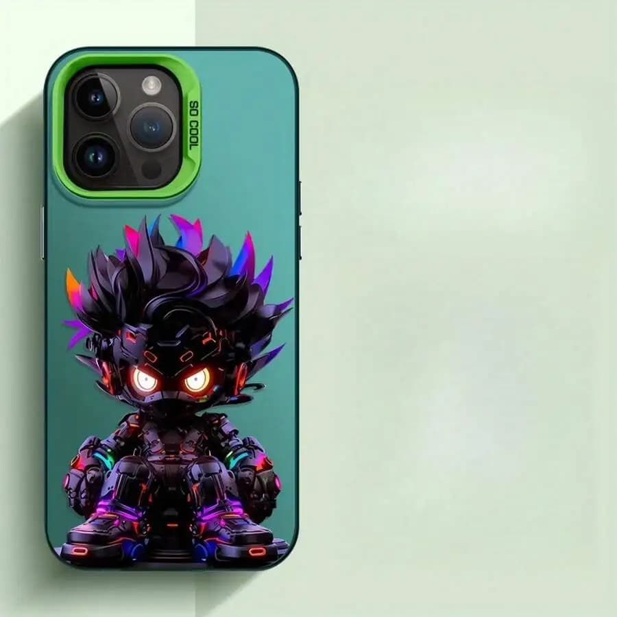 Q-Version Mecha Design Shockproof Phone Case For iPhone 16 15 14 13 12 11 Series