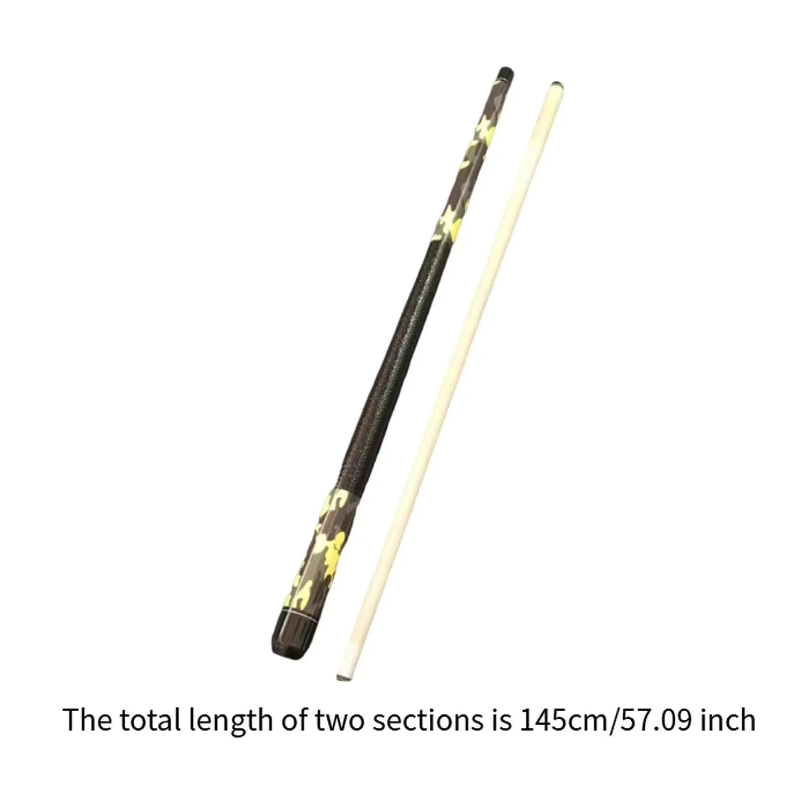 Stecca da Biliardo in Legno Portatile in 2 Sezioni Lunghezza 57" Elegante Stecca da Snooker per Gioco Pratica Domestica Adulti Principianti