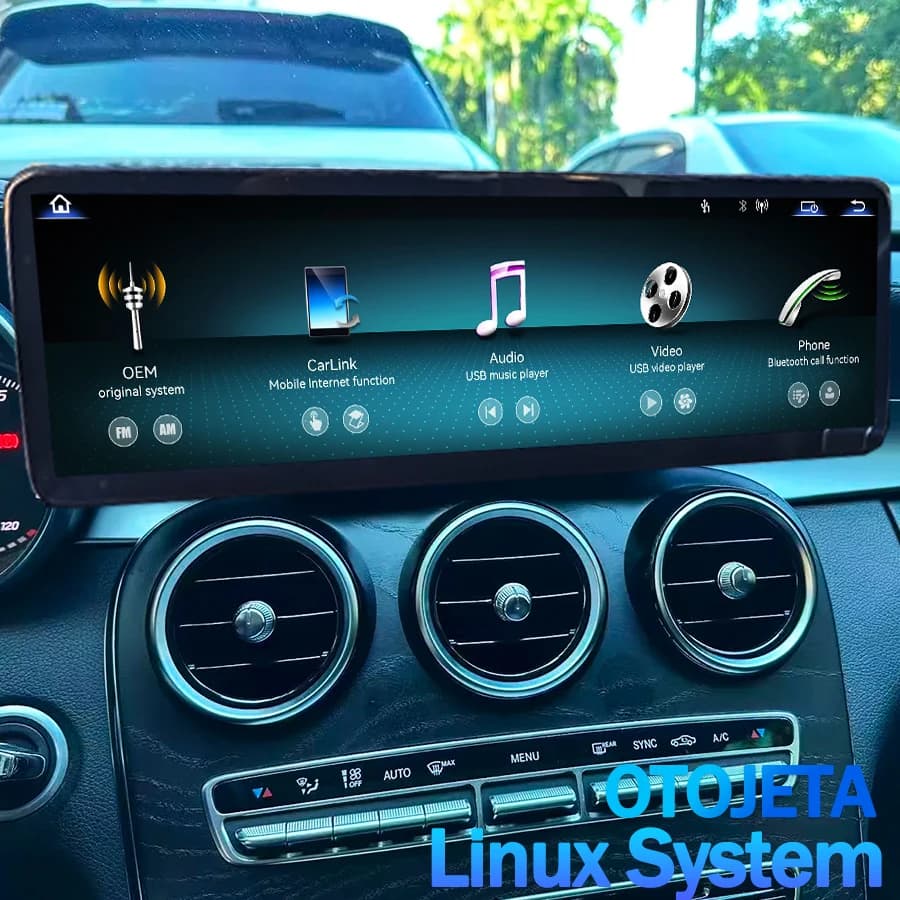 14.9inch Car Video Players Multimedia Screen For Mercedes Benz C Class GLC X253 W205 2016-2018 2019 Carplay GPS Head Unit Linux