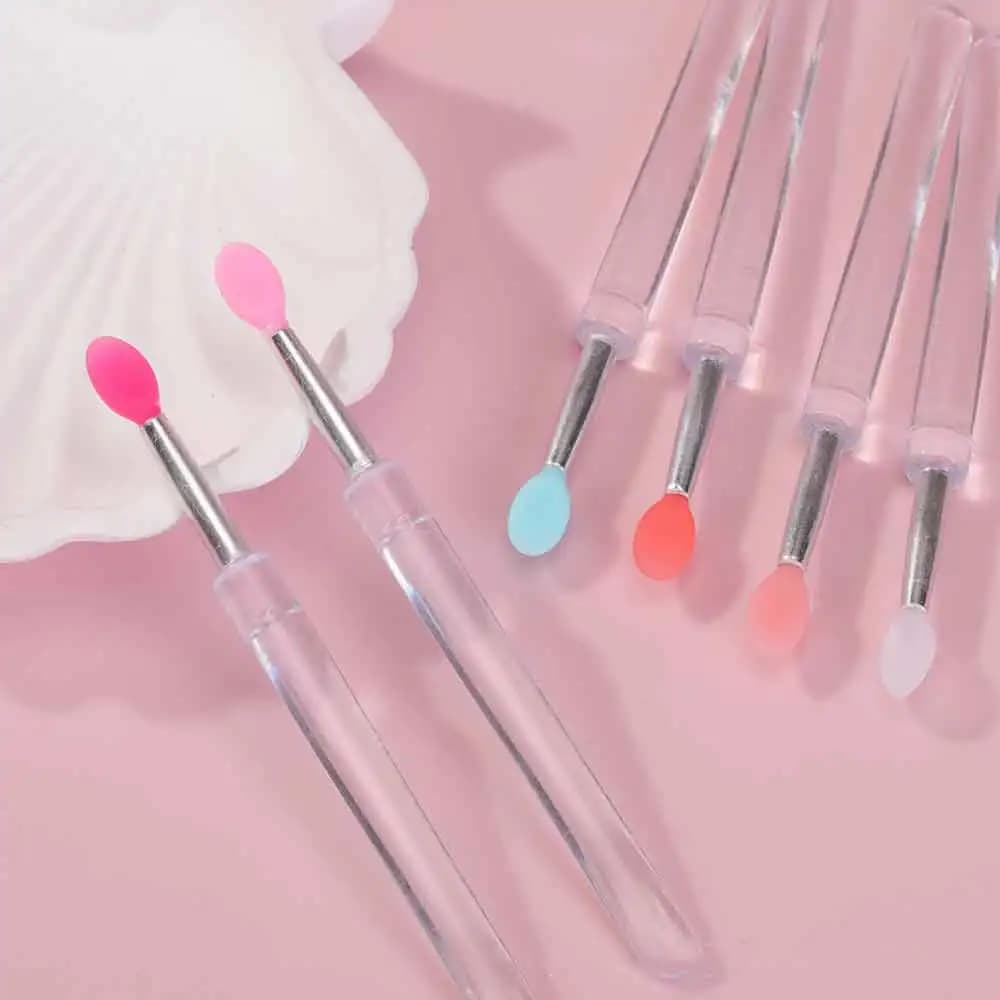 8PCS Lipstick Brush with Lid Silicone Lip Easy and Efficient Cream and Lip Gloss Applicator Makeup Beauty Brushes for Eyeshadow