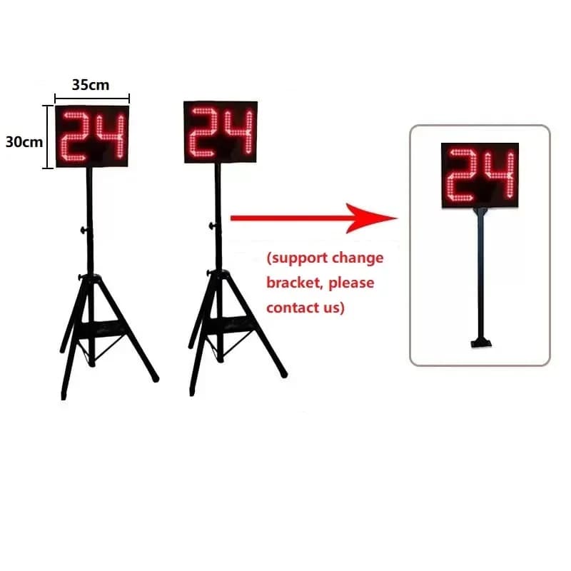 Cicalino incorporato Staffa personalizzata Timer da 24 secondi Display LED digitale Orologio da scatto 24 secondi per tabellone segnapunti per giochi di basket