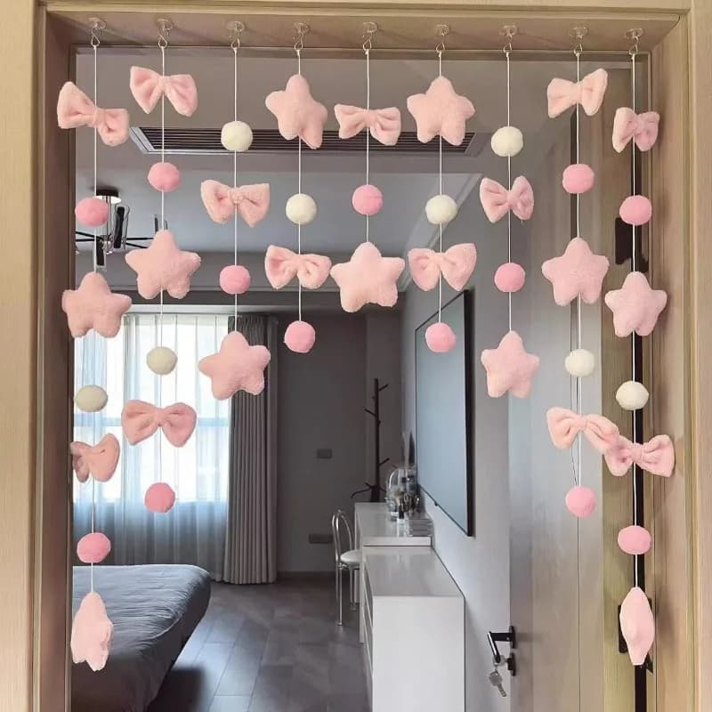 Tenda Decorativa con Nodo per Porta o Finestra, Senza Foratura, per Camera da Letto e Soggiorno, Decorazione Fai da Te Stile Ragazza