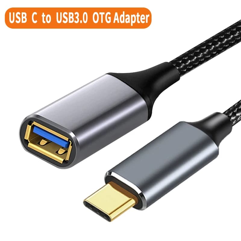 Cavo Adattatore OTG Type-C da USB C Maschio a USB 3.0 Femmina, Prolunga per Macbook Pro Air, Laptop, PC, Auto