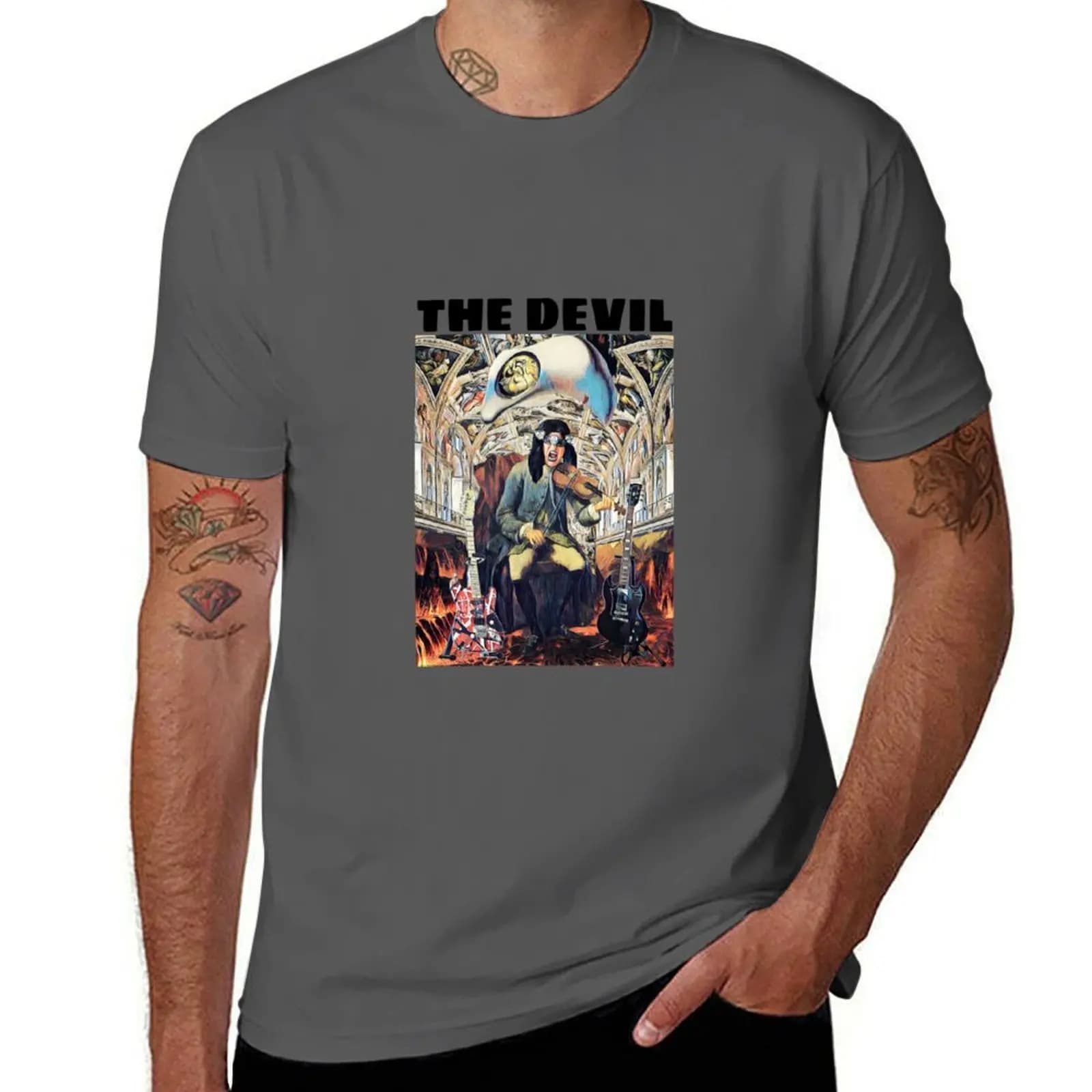 T-shirt Devil Card The Tarot, maglietta casual con grafica per tutti i giorni