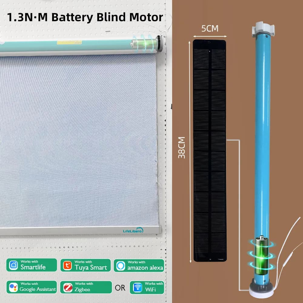 LifeLibero Tuya WiFi ZigBee Batteria Smart Tende Tende a rullo Tubo parasole Motore For37 38mm Supporto telecomando Alexa Google