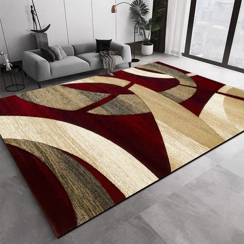 VIKAMA Living Room Geometric Coffee Table Sofa Rug New Modern Minimalist Stain-Resistant Bedroom Side Rug Home Decoration
