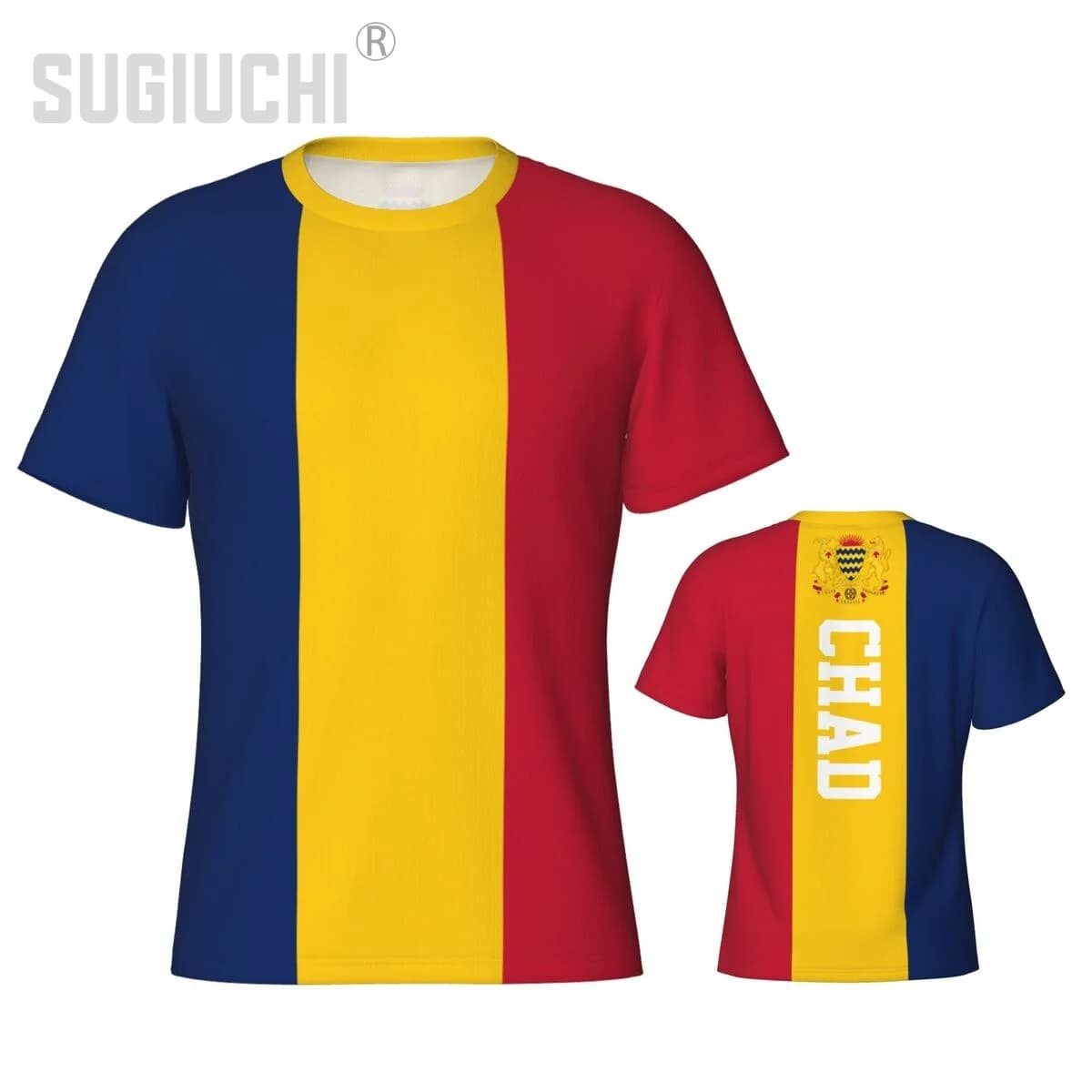 T-shirt Sportiva con Bandiera del Ciad 3D per Uomo e Donna, Abbigliamento per Tifosi di Calcio, Regalo Patriottico