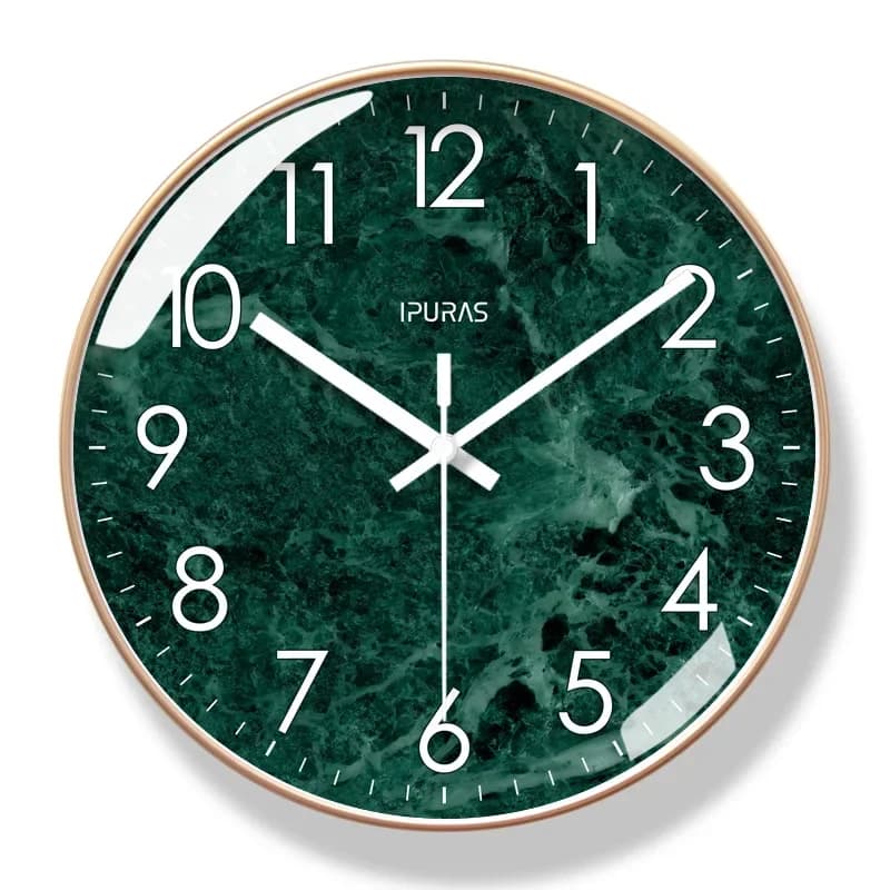 Wall Clock in Marmo from 10/12/14 Inches, Simple Nordic Style for Living, Silent Watch with Quartz Movement