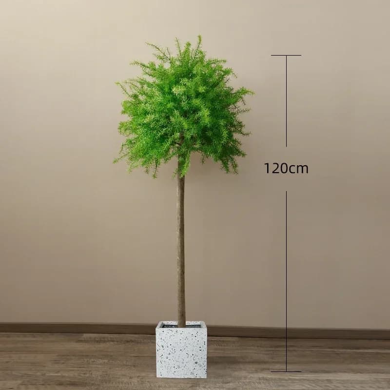 Simulated green plant fake tree asparagus tree floor potted plant indoor living room decorative bonsai spherical fake plant