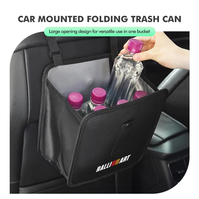 Car Rear Seat Hanging Garbage Bag Foldable Storage Trash Can For Mitsubishi Outlander Lancer Cross Colt Xpander Mirage Attrage