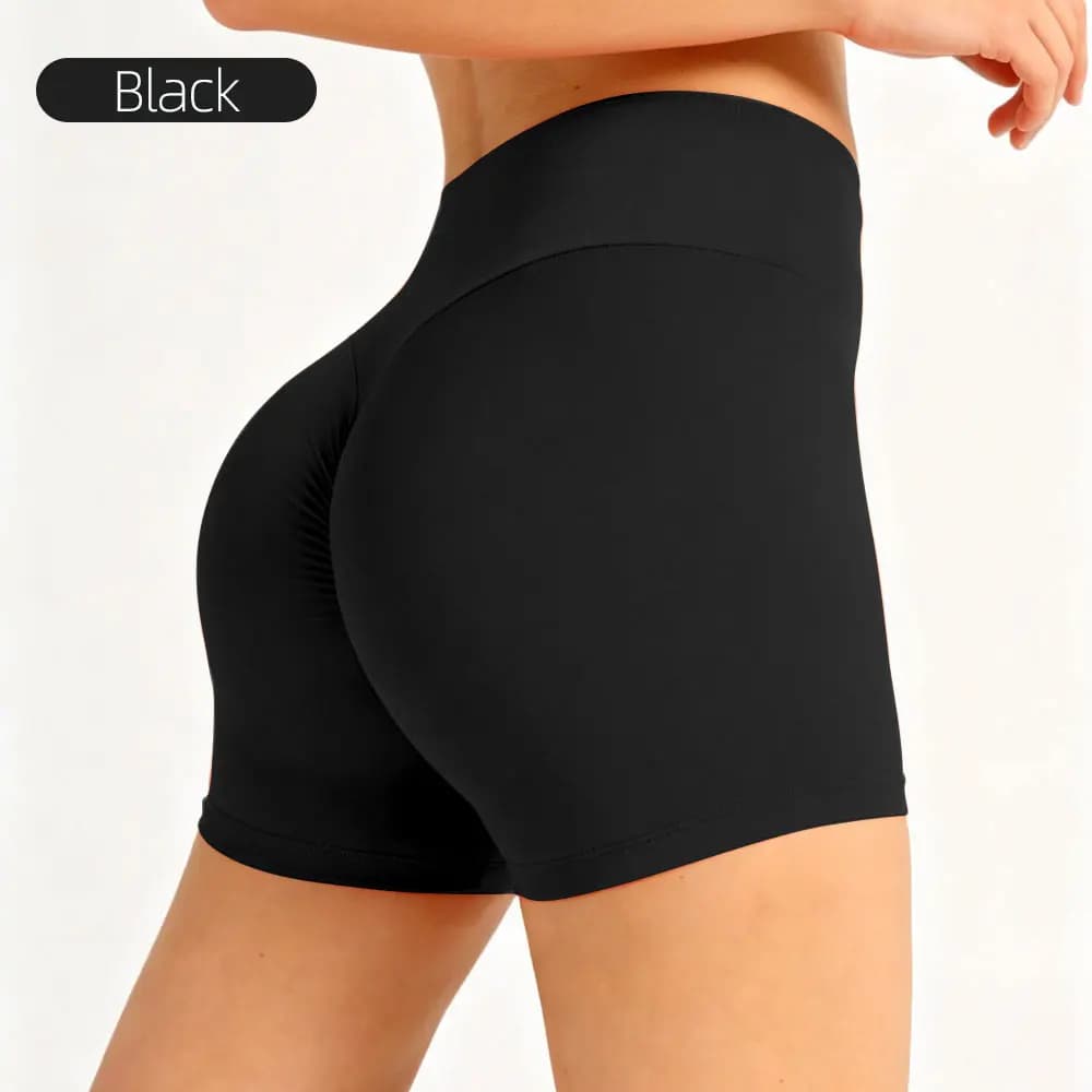 Solid Color High Waist Seamless Butt Lifting Sports Shorts | Breathable Quick-Dry Yoga Fitness Leggings | For Cycling, Running