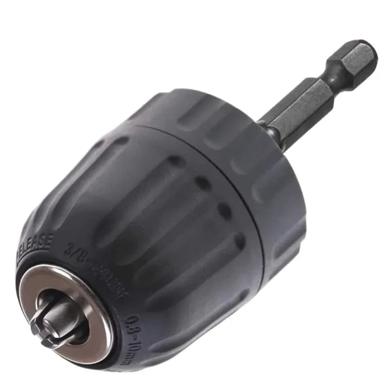 Keyless Drill Chuck Converter, 3/8 "- 24UNF Thread, Quick Change Adapter, 1/4" Hex Shank