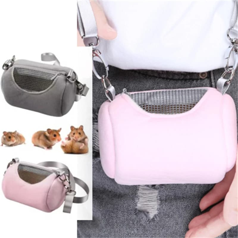 Gabbia per animali domestici Accessori per cadaveri incrociate Design a cilindro Morbido e pratico Borsa da viaggio per criceti in rete visibile per scoiattolo portatile