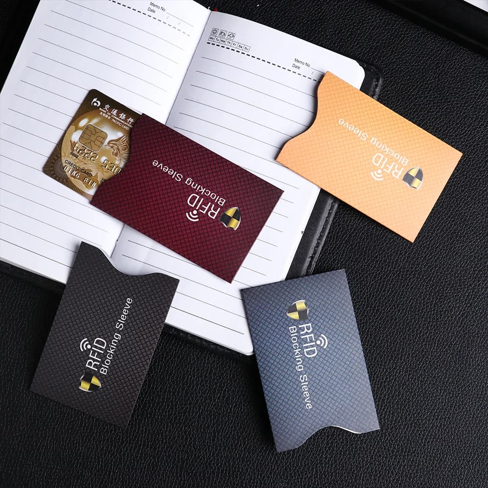 Set di 5 Portacarte Antifurto in Alluminio, Custodia Protettiva per Carte di Credito con Blocco RFID