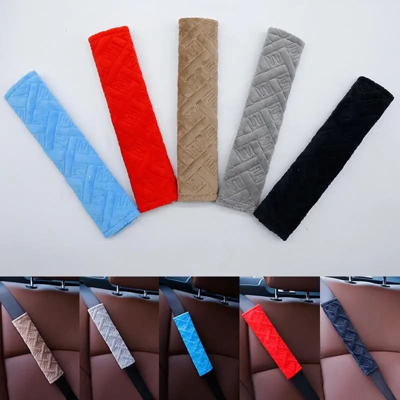 Car Seat Belt Cover Breathable Shoulder Pad Cushion Set Protects Against Neck Chafing Soft for Summer or Winter Use