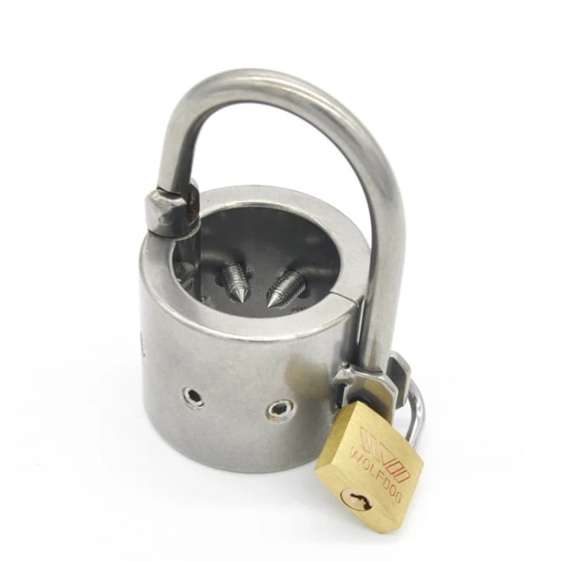 Anello scrotale spinato in acciaio inossidabile, dispositivo di contenimento, strumento per l'abstinenza, prodotti per adulti, sex toys.