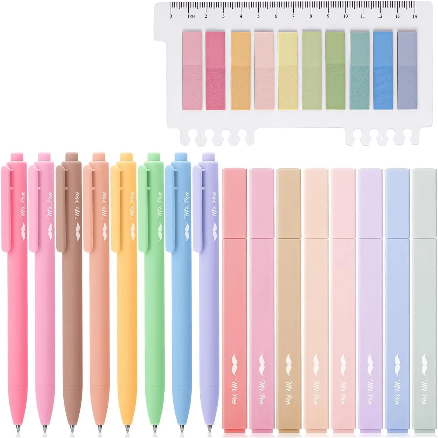 Set di 16 Penne Gel Colorate e 200 Segnapagina Adesivi - Evidenziatori Senza Sbavature per Pagine della Bibbia