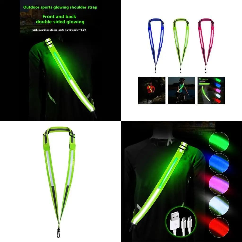 R6Fe Cycling Dispective Cinghia 5 Colore chiaro 3 Modie Sicurezza Cintura LED LED Cintura Riflettente Cinturino regolabile