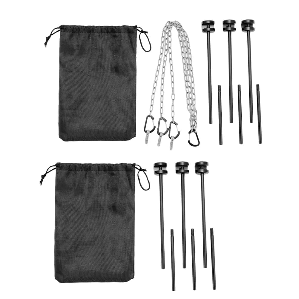 Supporto per padella multifunzionale, versatile, portatile, regolabile, in metallo con catena, per campeggio all'aperto