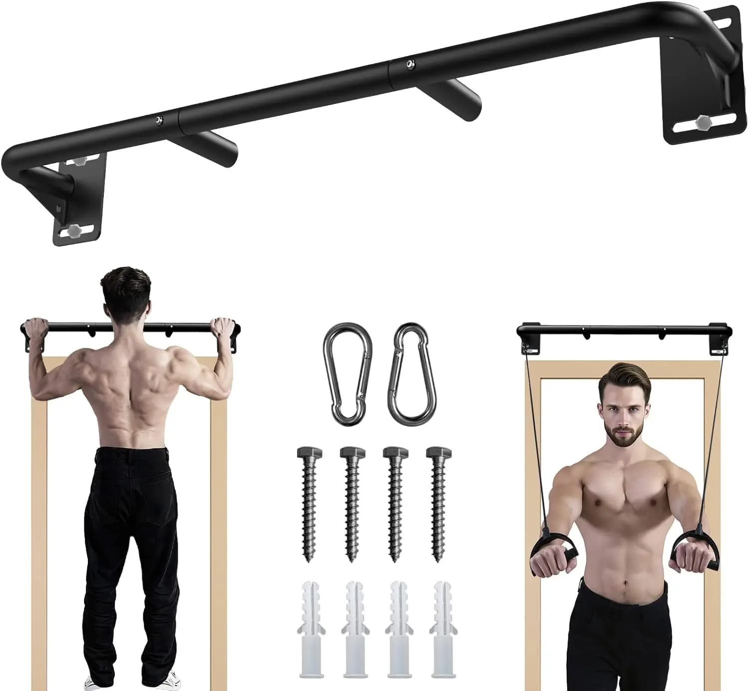 Durable Steel Traction Bar for Home Gym, Ceiling and Wall Mounted, Expected Patent Design Training Equipment