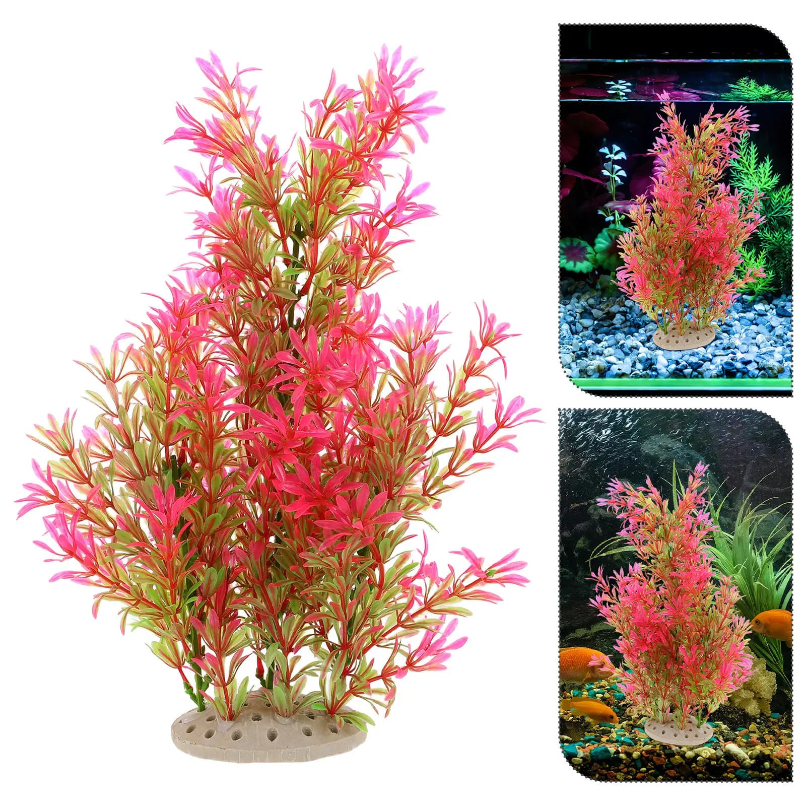 Artificial Plants in Plastic for Aquarium, Decorations for Freshwater Fish and Terrarium for Reptiles
