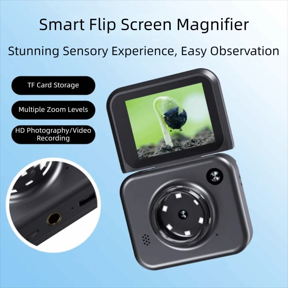 Comoda lente d'ingrandimento elettronica portatile con schermo da 2,4 pollici, amplificatore per microscopio digitale ad alta definizione ricaricabile