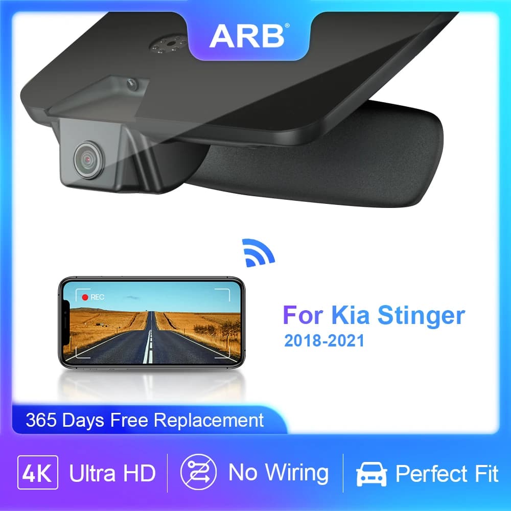Dashcam ARB 4K for Kia Stinger 2018-2024, auto recorder original style factory, DVR WIFI with left guide