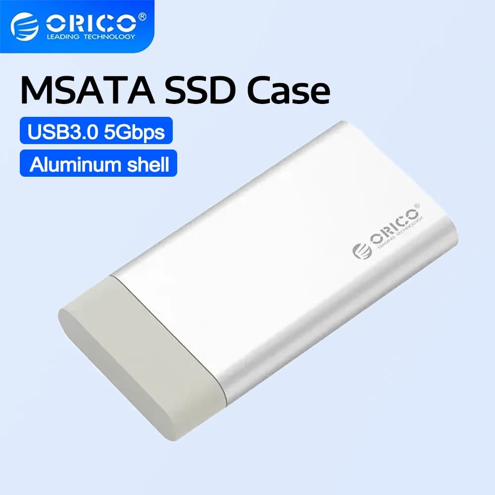 ORICO mSATA SSD Enclosure MSATA a USB 3.0, custodia per disco rigido in alluminio 5Gbps, mini box esterno portatile per SSD per laptop