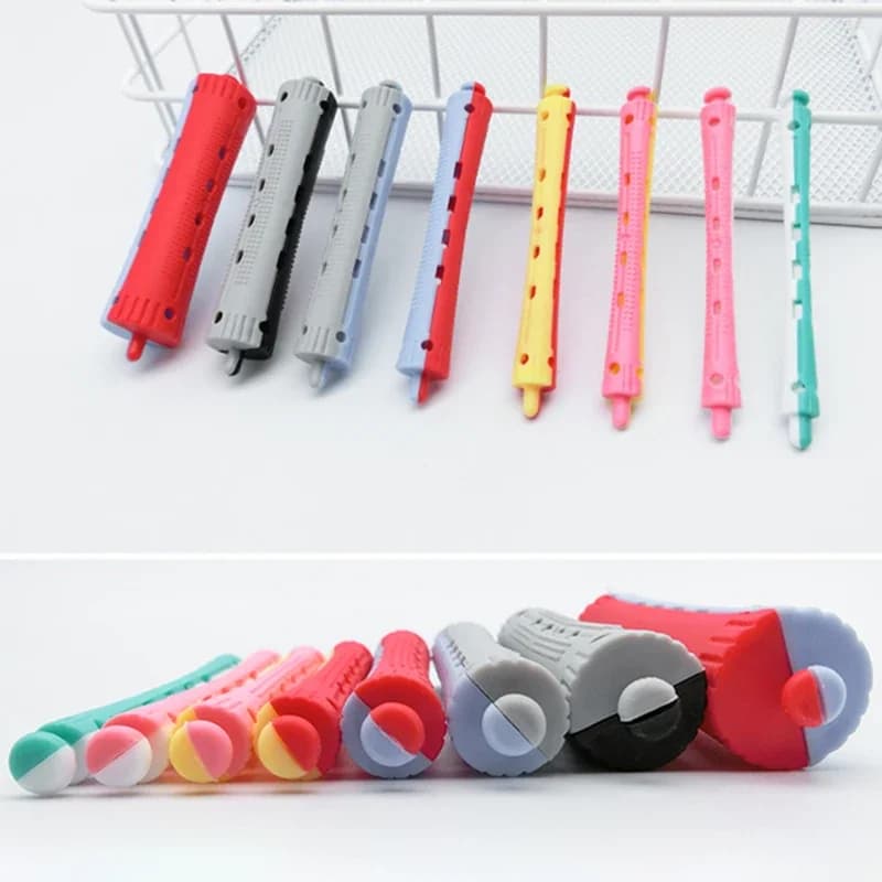 12 pieces rods for permanent hair rollers heat-free permanent auctions for flexible cold waves for women long and short hair