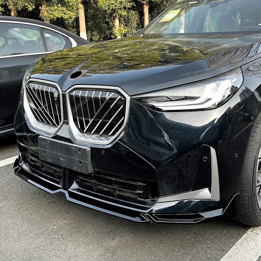 3-Piece Serrated Front Bumper Lip Splitter Spoiler For BMW X3 G45 2025+ Piano Black Lower Diffuser Mod Kit Exterior Accessories