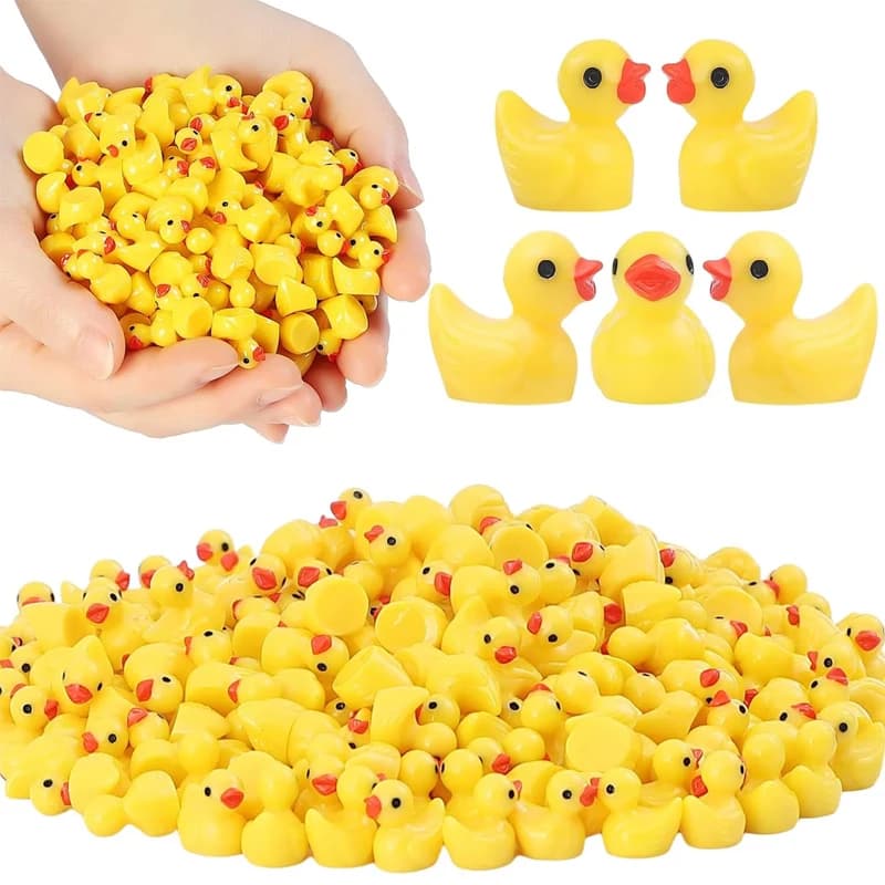 100/50/20 Pz/set Mini Anatre In Small Resin Anatra Figures In Miniature Bulk Small Duck Pendants and Pendants for the Party, FAI DA TE Micro Landscape Decorations