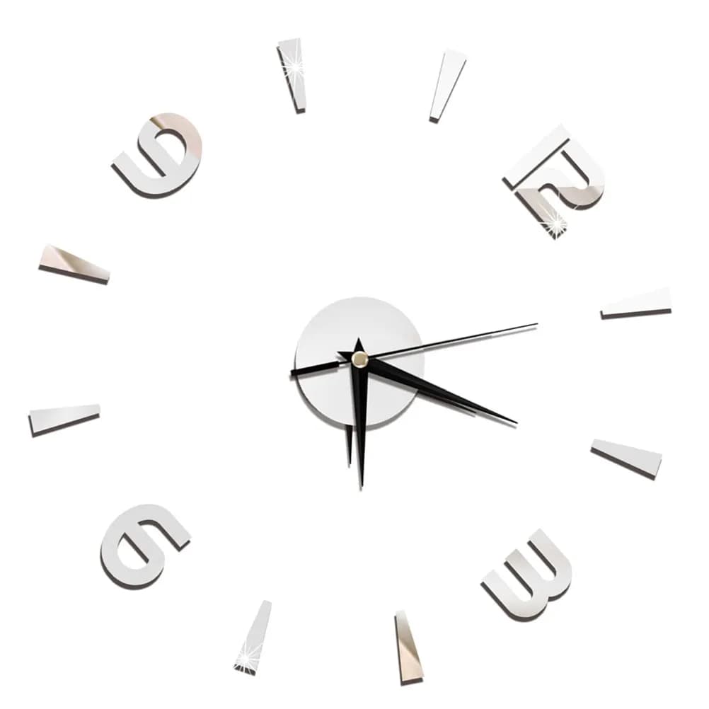 3D Wall Clock Without Acrylic Frame, Modern Fai-da-Te with Roman Numerals, Living Room Decoration, Bedroom, Office, Home, Gift, Red