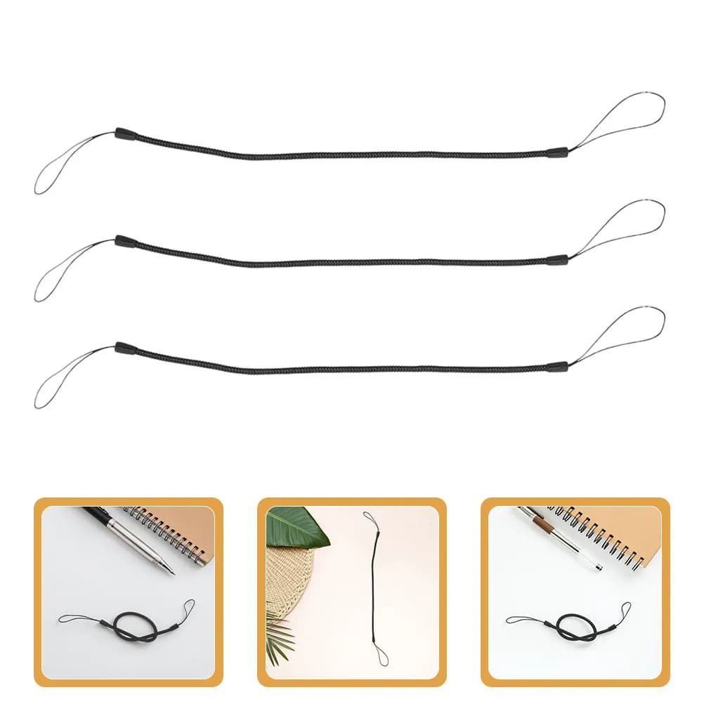 Set di 6 Cordini a Molla Avvolgibili, Cinturini Antiscivolo per Penne Stylus, Tablet Touchscreen, Retrattili e Portatili