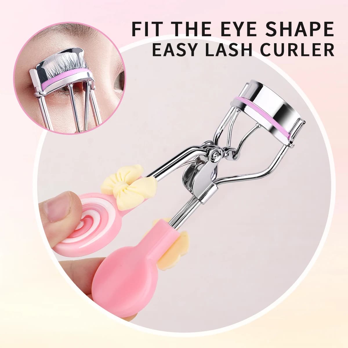 1/6/16pcs Cute Lollipop Eyelash Curler Set, Eyelash Curler+Replacement Silicone, Beautifully Packaged in Gift Box, Perfect Gift