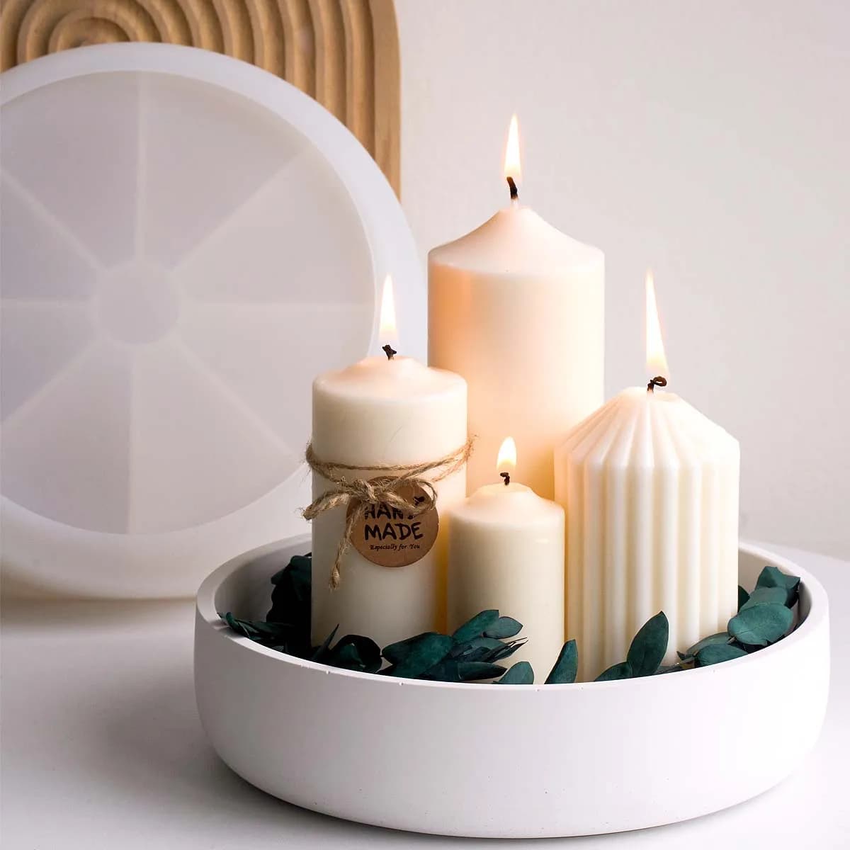 Round Candle Bowl Silicone Mold DIY Resin Gypsum Casting Mould Jewelry Tray Soap Candle Holder Handmade Craft Making Supply
