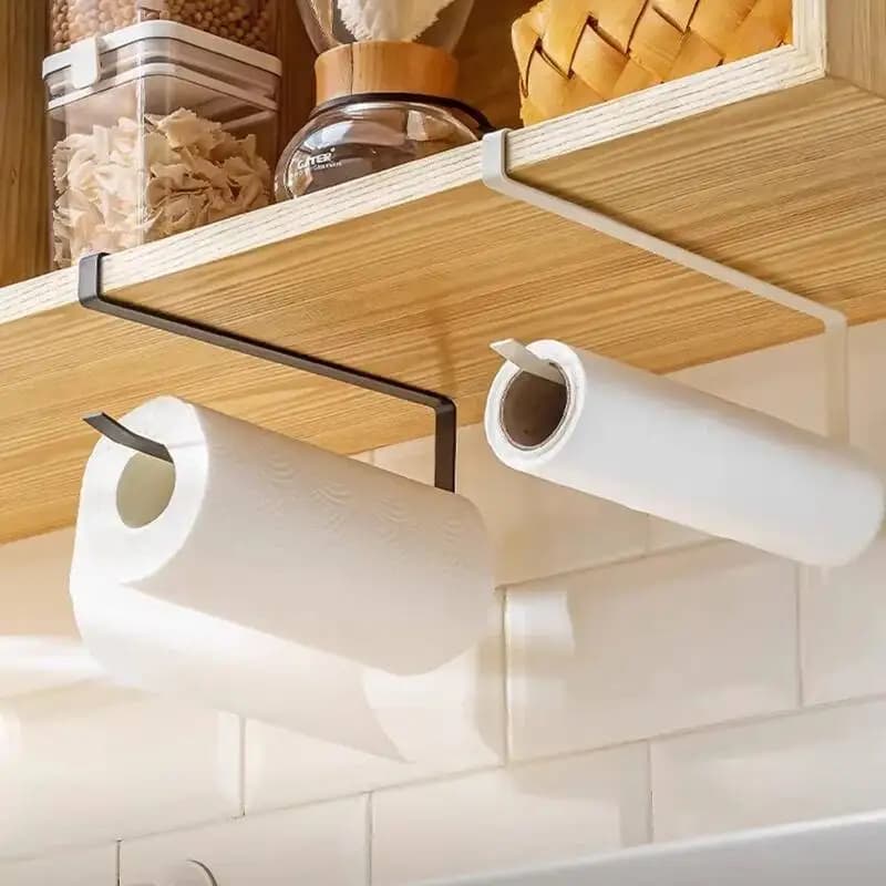 1 pezzo di WC sospeso in bianco e nero per la casa, portarotolo di carta, portasciugamani, staffa da cucina